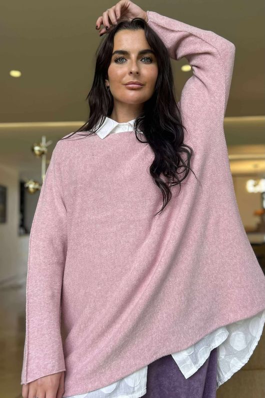 Conrad Oversized Boxy Knit Rose Marl
